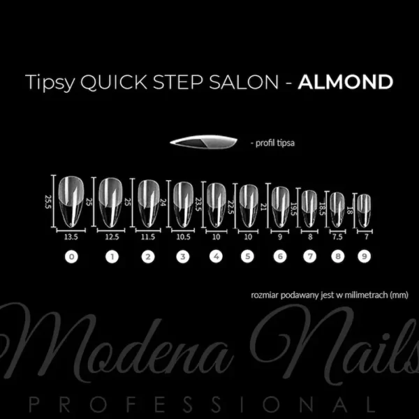 Tipse quick step Almond Clear 500 kom-2-Beauty Shop Tipse quick step Almond Clear 500 kom-2-Beauty Shop