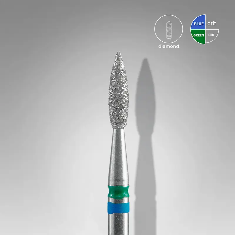 Nastavak za frezu za nokte Duo Flame blue-green  2,1 mm