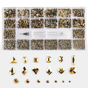 Set cirkona Gold za nokte s aplikatorom